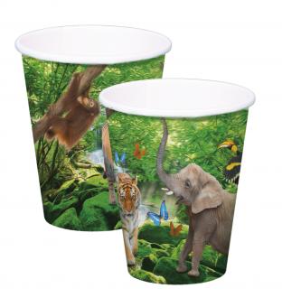 Safari Party Cups:8 Item, 2.5 dl, multicolored 