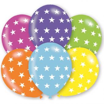 Ballone Stars:6 Item, 25 cm, colorful 