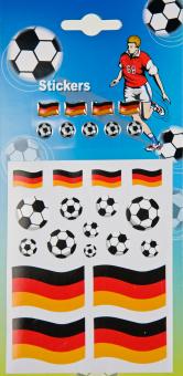 Fussball- und Fahnenaufkleber Deutschland:mehrfarbig 