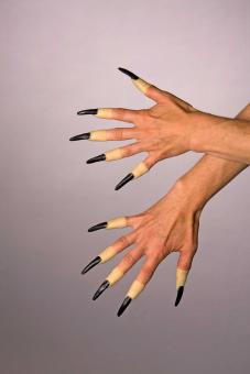 Plastic fingernails to clip on:black 