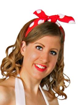 Bande de cheveux rock'n'roll à pois:rouge 