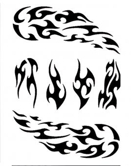 Flame tattoo stencil 