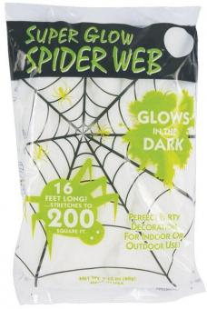 Toile d'araignée luminescent: Halloween decoration:60 g / 18 m2, blanc 