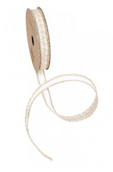Spitzenband Elfenbein:1 cm x 2 m, blanc creme 