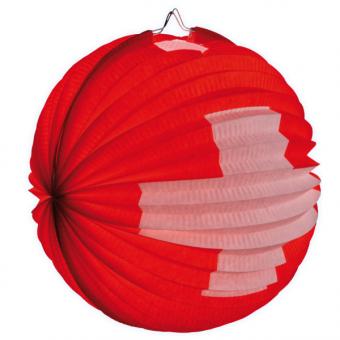Swiss Cross paper Lantern: August 1st Decoration:33 cm, red/white 