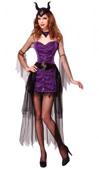 Déguisement de Malefizia: robe, ceinture et capuche:violet 