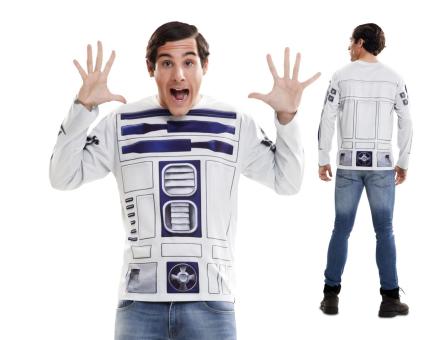 Star Wars: Fotorealistisches R2D2 Sweatshirt:weiss L