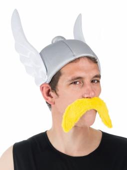 Casque Astérix en tissu sans moustache:gris 