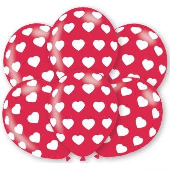 Herzen Ballone:6 Stück, rot 