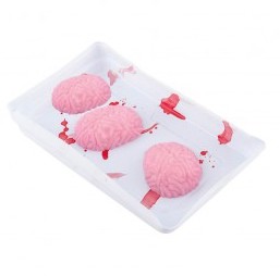 Kleine Gehirne auf Tablett:3 Stück, 5 x 4cm, rosa 