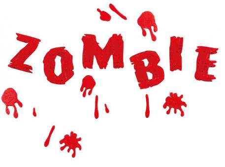 Zombie window decoration gel:15 x 50 cm, red 