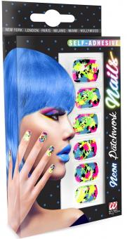 Colorful neon fingernails:neon color 