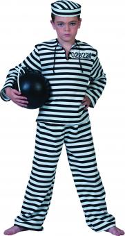 Prisonnier déguisement enfant:noir/blanc 