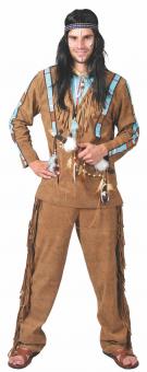 Pow Wow Indianer Herren Kostüm:braun 