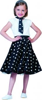 1950s rock'n roll costume: skirt and collar:black 