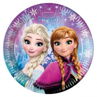 Frozen Die Eiskönigin Partyteller:8 Stück, 23 cm, mehrfarbig 