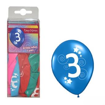 Bunte Luftballons Nr. 3:12 Stück, 30 cm, bunt 