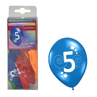 Bunte Luftballons Nr. 5:12 Stück, 30cm, bunt 