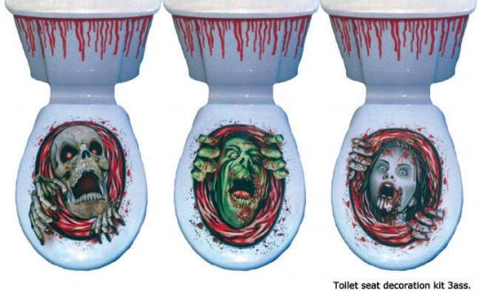 Zombie décoration pour la toilette:40 x 30 cm / 30 x 25 cm, multicolore 