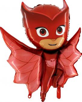 PJ-Masks Mini Folienballon Owlette: Nicht für Helium geeignet.:37 x 31 cm, rot 