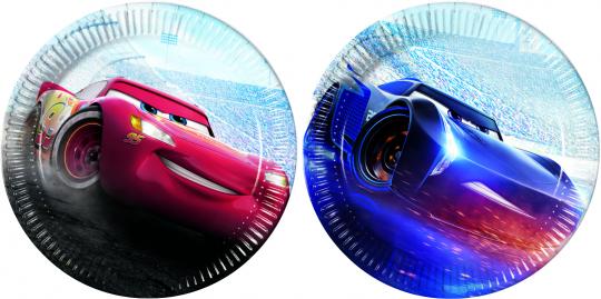 Cars Party plates:8 Item, 23 cm, multicolored 