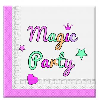 Magic Serviettes: Magic Party:20 pièce, 33 x 33 cm, multicolore 