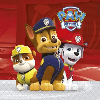 Paw Patrol: Napkins with Chase, Marshall and Rubble:20 Item, 33 x 33 cm, multicolored 