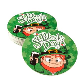 St. Patrick's Day Bierdeckel:10 Stück, 10 cm, mehrfarbig 