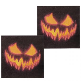 Creepy Pumpkin Halloween Servietten:12 Stück, 33 x 33 cm, schwarz 