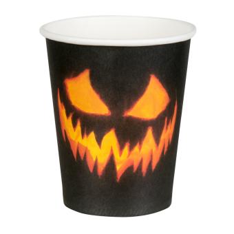 Creepy Pumpkin Partybecher:10 Stück, 2.1 dl, schwarz 