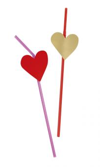 Pailles Love: 2 Motive:6 pièce, 24 cm, coloré 