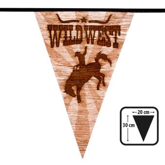 Chaîne de fanions Wild West:6 m, marron 
