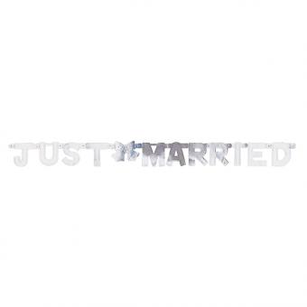Just Married Girlande:130 x 10 cm, silber 