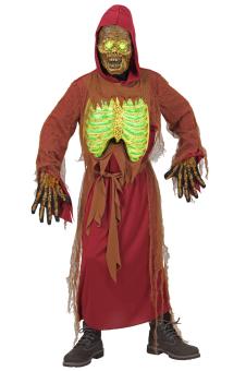 Zombieskelett Kinderkostüm: mit Lichteffekt:orange 