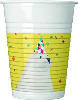Arktis Partybecher:Kindergeburtstag Tischdeko:8 Stück, 2 dl, mehrfarbig 
