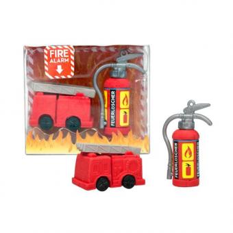Pompier: Jeu de Gommes (2 pièce) fire Alarm:rouge 