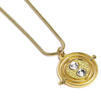 Harry Potter: necklace & pendant fixed timeturner  gold plated:20 x 20 mm / 40 cm, or/gold 