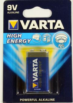 9 Volt Varta Batterie: 1 Stück:blau 