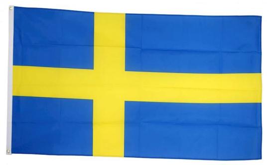 Fahne Schweden:150 x 90 cm, blau 
