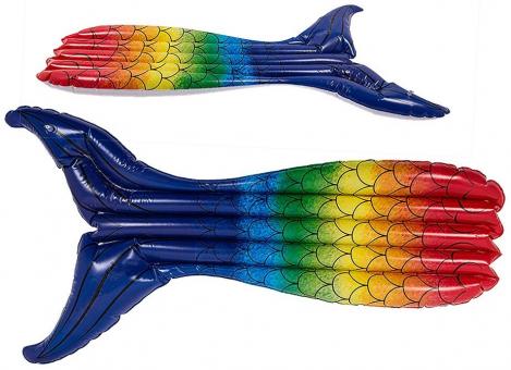 Matelas pneumatique aileron de sirène:multicolore 