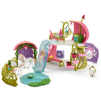 SCHLEICH: Glitterndes Flower house with unicorns, lake and stable: 