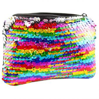 Reversible sequin clutch:colorful 
