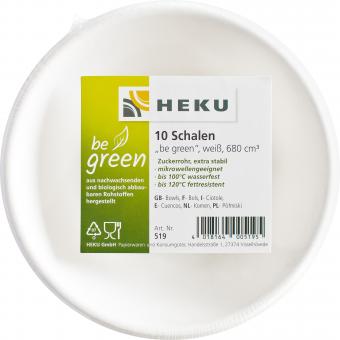 Be green Schalen: extra stabil kompostierbar:10 Stück, 19cm x 4cm / 680cm3, weiss 