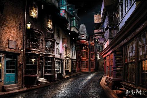 Harry Potter: Affiche Diagon Alley:61 x 91 cm, coloré 
