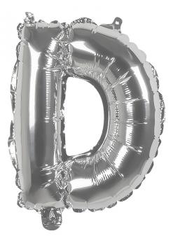 Folienballon Buchstabe 'D' :36cm, silber 