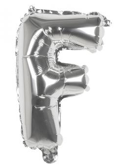 Balloon foil Letter F :36cm, silver 