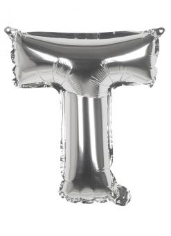 Folienballon Buchstabe 'T' :36cm, silber 