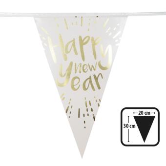 Foil pennant chain Happy New Year:4 m 