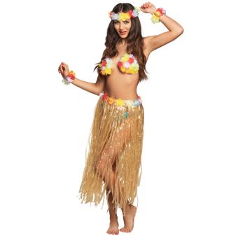 Hawaii Set Paradise, shelltop, skirt, 2 bracelet:75 cm, natur 