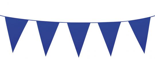 Mini Wimpelkette-Girlande:3m / Wimpel 14x10cm, blau 